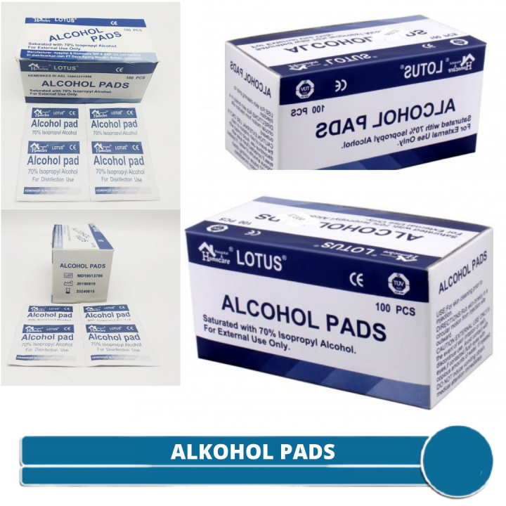 Cod Lotus Homecare Alkohol Swab Tissue Kapas Pads Alcohol Swabs