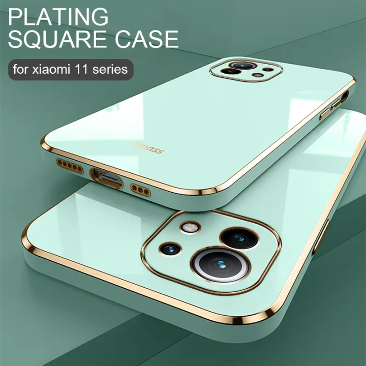 Luxury Plating Square Frame Phone Case For Xiaomi Mi 11 Lite 5g On