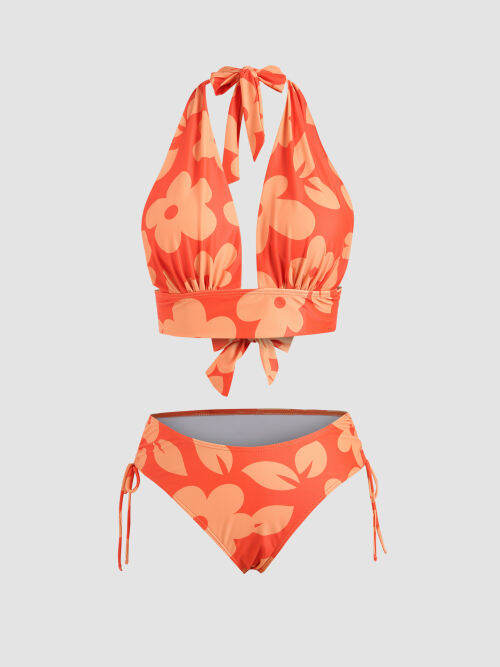 Cider Floral Halter Bikini Set Lazada Co Th