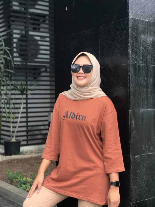 Kaos Oversize Wanita Hijab Aldira Terbaru Kaos Oversize Baju Wanita