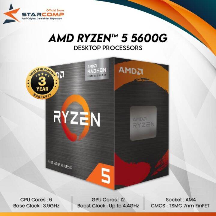 AMD RYZEN 5 5600G With Radeon Graphics 6 Core 12 Thread Lazada Indonesia