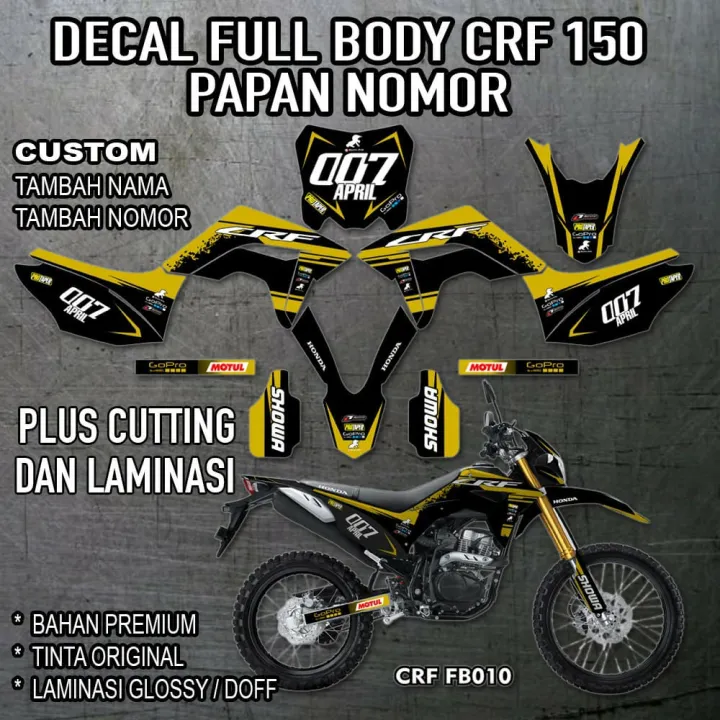 DECAL FULLBODY CRF 150 GLOSY PREMIUM CUSTOM Sticker Honda Crf