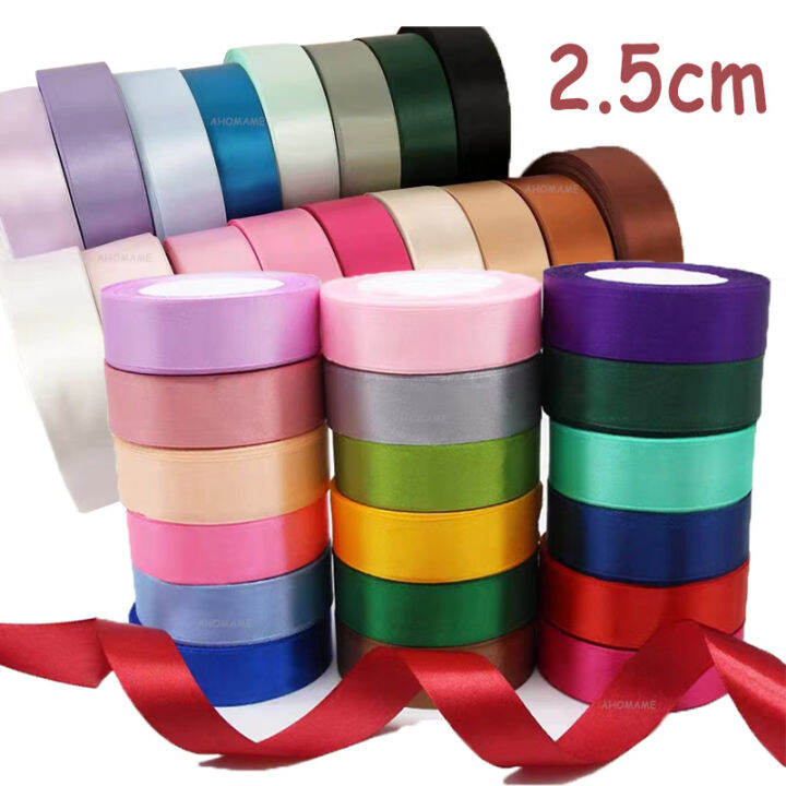 Satin Ribbon Roll Cm Gift Wrapping Yards Bow Hair Accessories Box