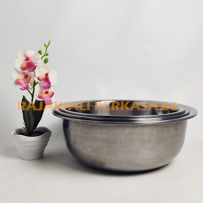 Baskom Jumbo Stainless Steel Tebal Mangkok Mangkuk Bowl Stenlis Anti