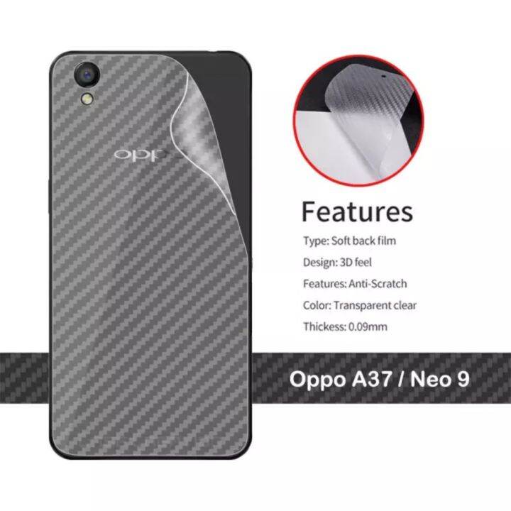 SKIN CARBON OPPO A37 NEO 9 GARSKIN CARBON FIBER 3D STIKER BACK FILM