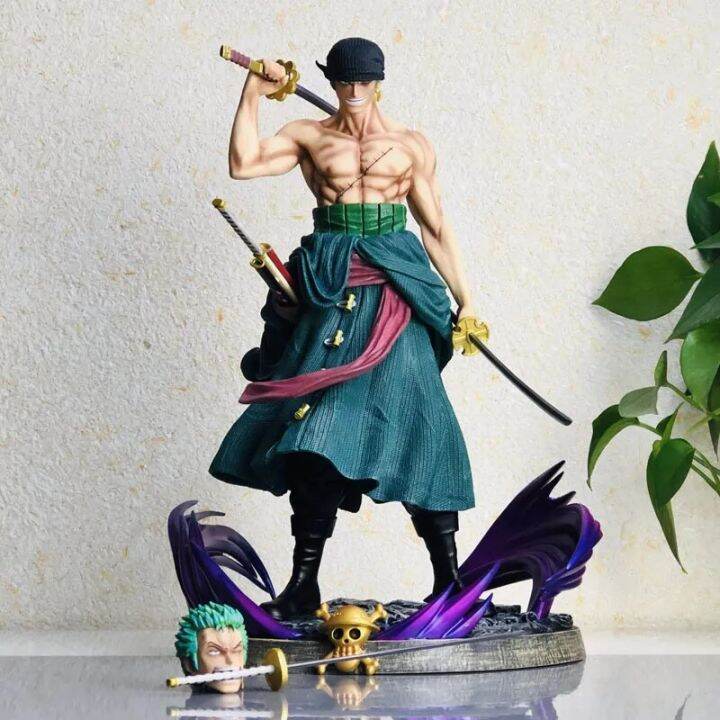 20 37cm One Piece Roronoa Zoro Luffy Anime Figure Three Knife Manga