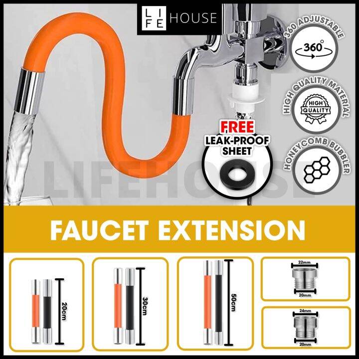 Degree Faucet Extension Flexible Hose Sink Tap Kitchen Faucet