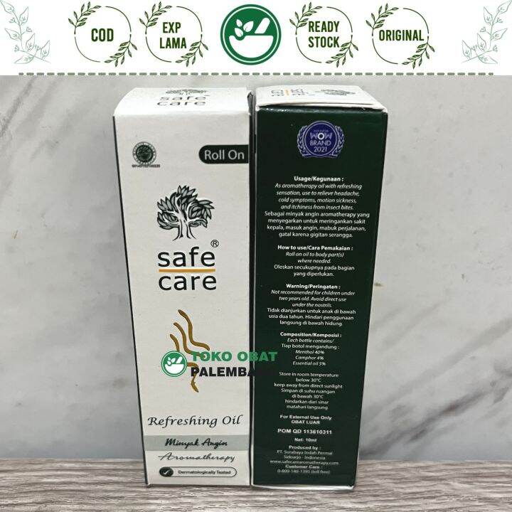 SAFE CARE ROLL ON REFRESHING OIL MINYAK ANGIN 10ML AROMATHERAPHY