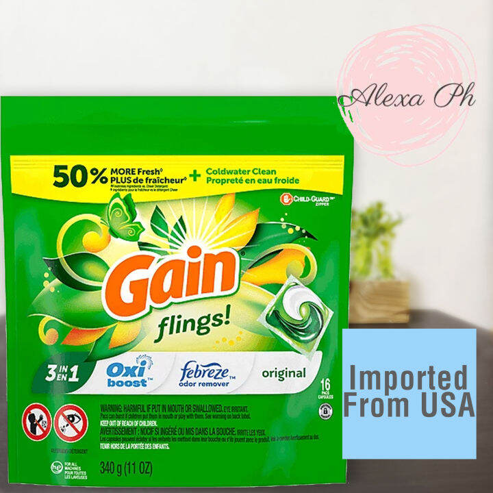 Gain Flings Original In Oxi Boost Febreze Odor Remover Gain