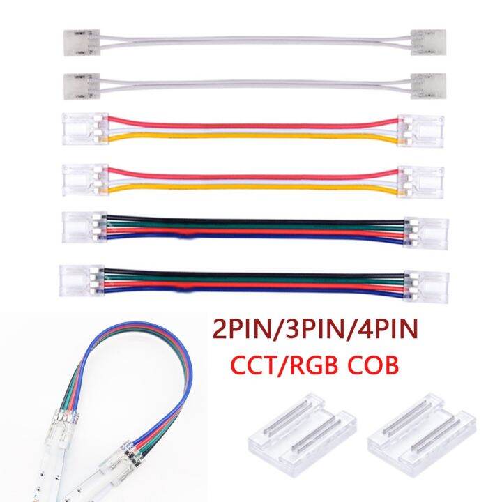 2Pin 3Pin 4Pin COB LED Strip Connector 10mm Single Color CCT RGB Tape