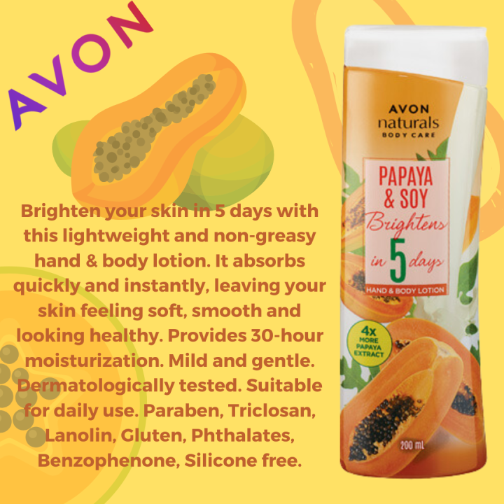 Avon Naturals Papaya Soy Milk Lotion Ml Bottle Lazada Ph