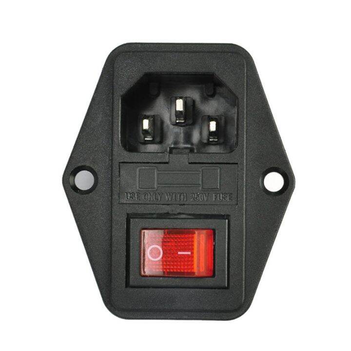 X New Pin Iec C Ac Inlet Male Plug Power Socket With Fuse