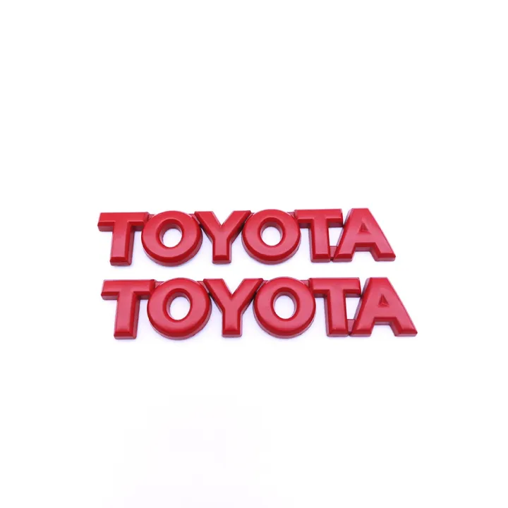 2 X Metal TOYOTA Letter Logo Car Auto Rear Side Emblem Badge Sticker