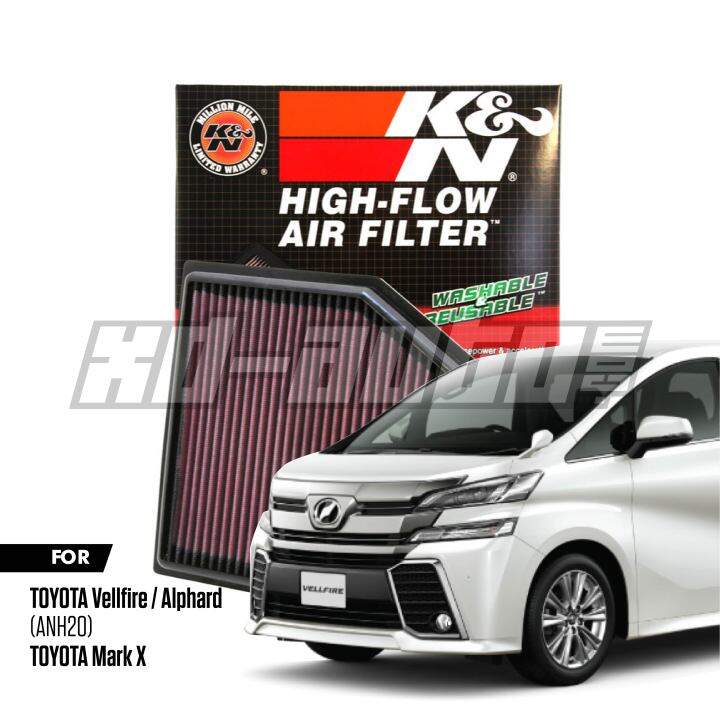 Toyota Alphard Vellfire Mark X K N High Flow Drop In Air Filter