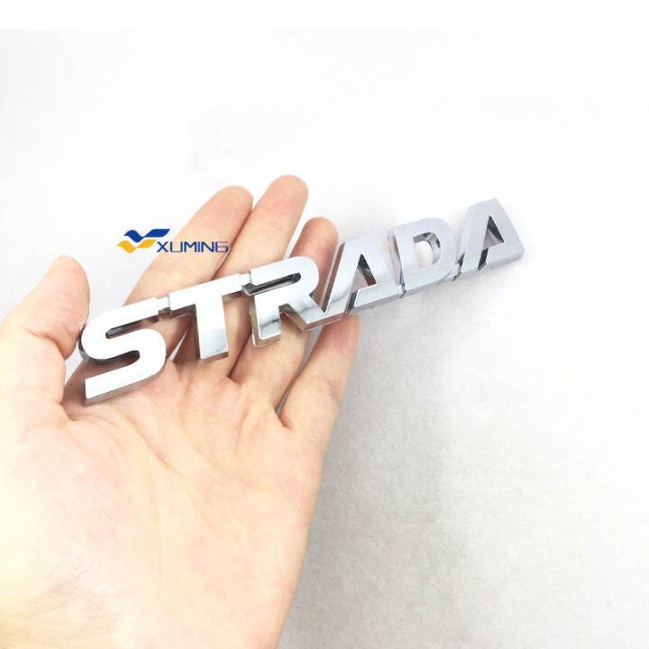 1 X ABS Chrome STRADA Letter Logo Car Auto Trunk Lid Emblem Badge