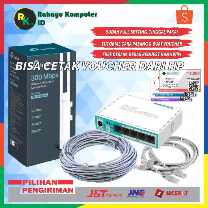 Paket Alat Usaha Wifi Sistem Voucher RT RW NET Siap Pakai Mikrotik