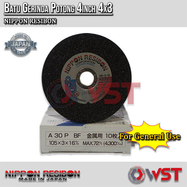 Nippon Resibon Batu Gerinda Potong 4inch 4x3 Cutting Wheel Lazada