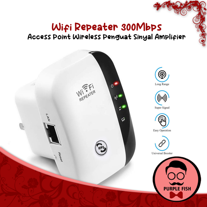 Wifi Repeater 300Mbps Access Point Wireless Penguat Sinyal Amplifier