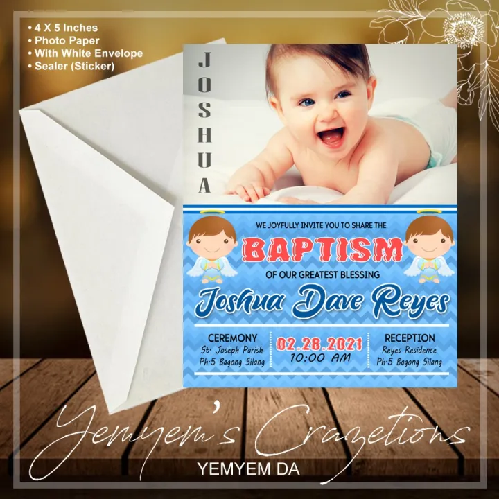 M 7 006 BAPTISM CHRISTENING INVITATIONS 12 PIECES Lazada PH