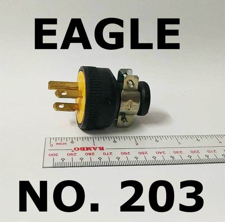 ORIGINAL EAGLE MALE PLUG NO 203 HEAVY DUTY PARALLEL GROUNDING 3 PRONG