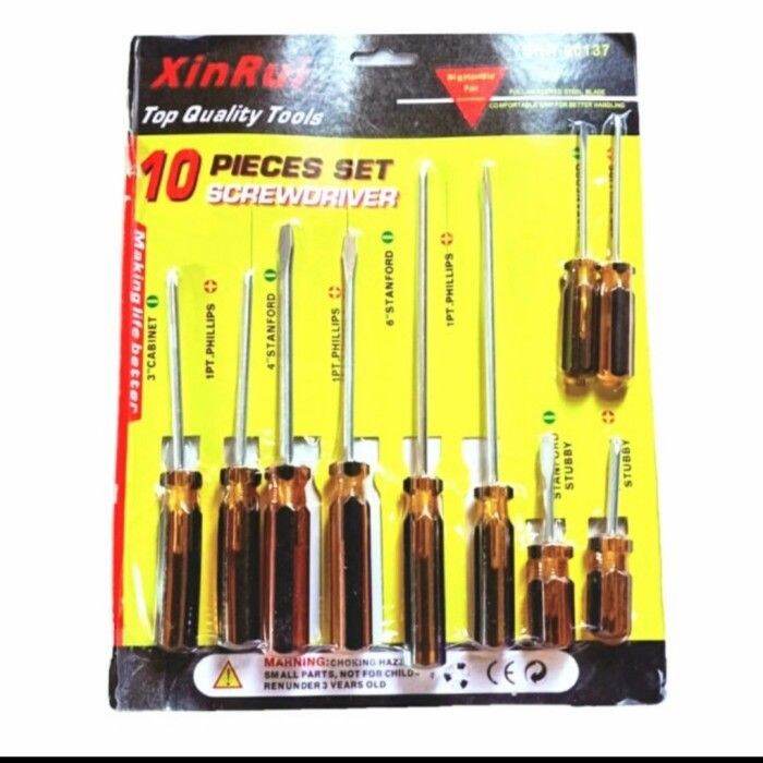 Obeng Set Pcs Screwdriver Plus Minus Pcs Lazada Indonesia