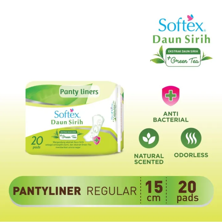 Softex Daun Sirih Pantyliner Green Tea Reg 20 S Lazada Indonesia