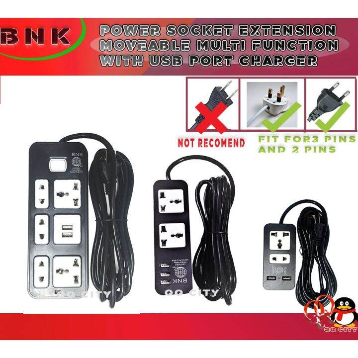 Power Socket Extension Bnk Moveable Multi Function With Usb Port