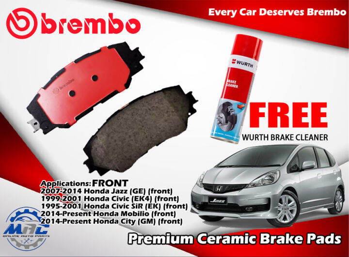 Honda Jazz Ge Brembo Ceramic Front Disc Brake Pad P N