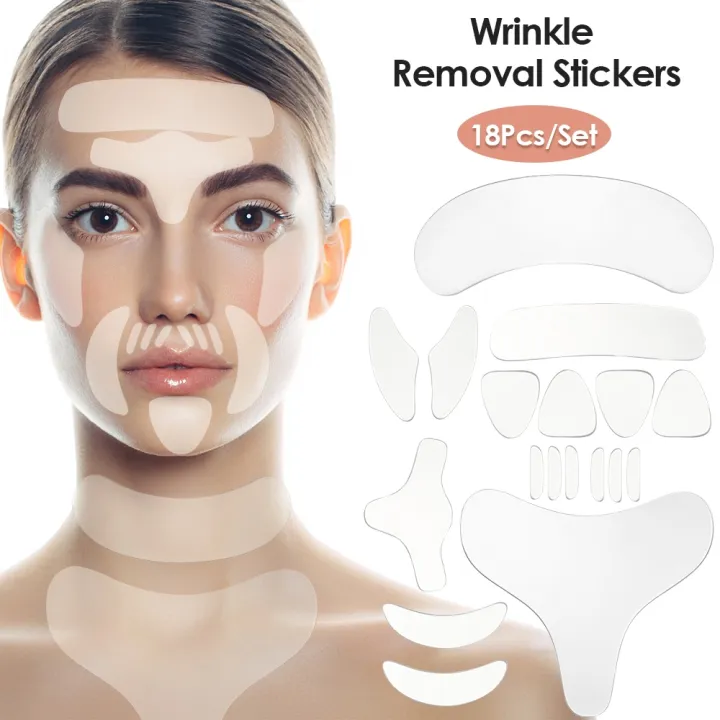 Reusable Silicone Wrinkle Removal Sticker Facial Lifting Strips Set