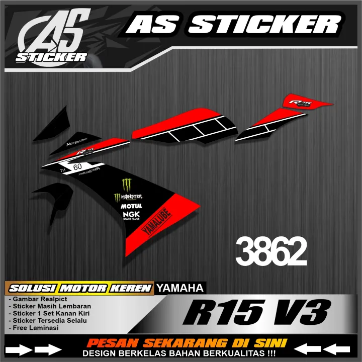 A Striping Sticker Motor Yamaha R V Lis Desain Variasi Minimalis