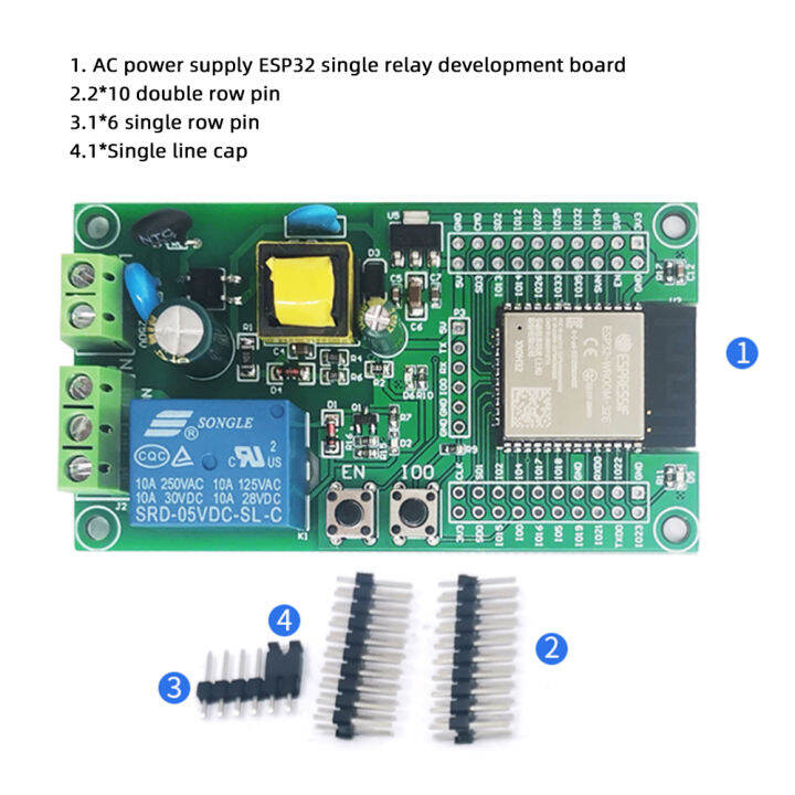 Esp Papan Pengembangan Relay Tunggal Modul Wifi Bluetooth Ac V