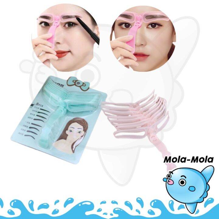 Molamola Cetakan Alis In Wanita Eyebrow Template Delapan Model Alis