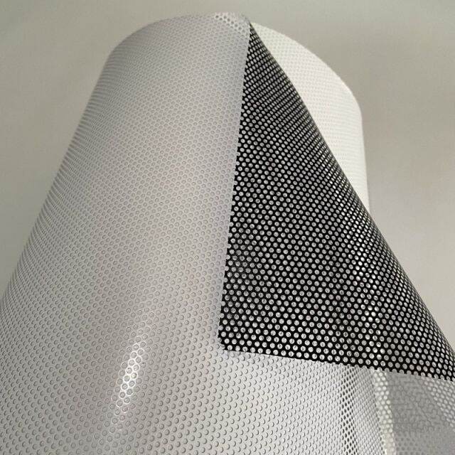 One Way Perforated Black White Vinyl Privacy Window Film