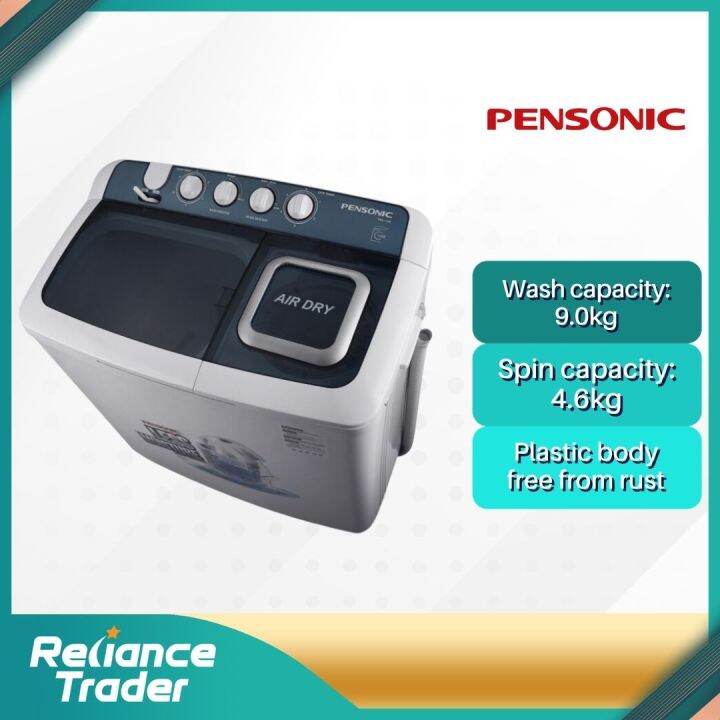 PENSONIC SEMI AUTO WASHING MACHINE 9 KG WITH DRY 4 6 KG PWS 9004 Lazada