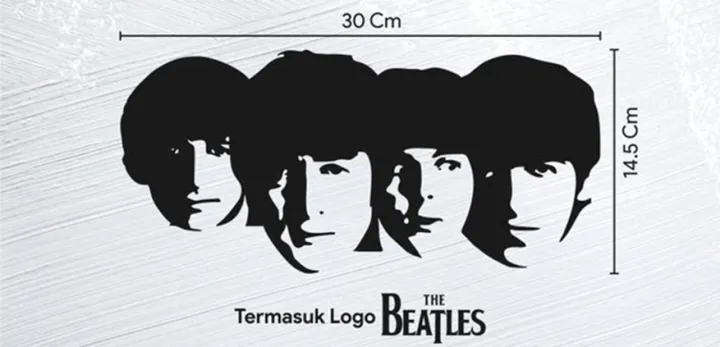 Stiker The Beatles Full Face Logo SiLuet Cutting Sticker Vespa Scoopy