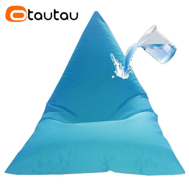 OTAUTAU Outdoor Bean Bag Pouf Cover No Filler Garden Beach Swimming