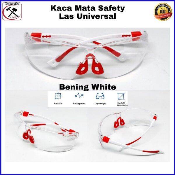 Kacamata Safety Bening Clear Putih Universal High Quality Kaca Mata