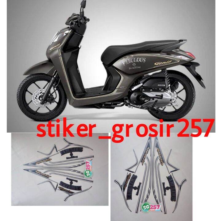 Stiker Striping Lis Body Honda Genio Fabulous Tahun Warna Abu