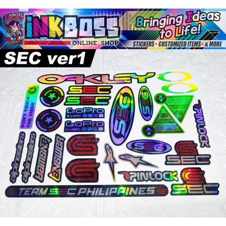 Hologramsec Helmet Visor Stickers Sec Ver Premium Glossy