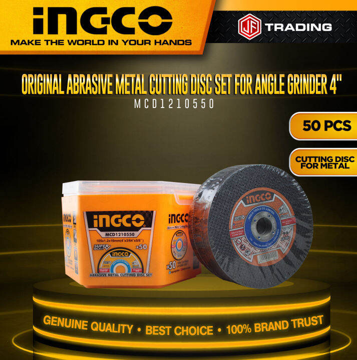 Ingco Original Abrasive Metal Cutting Disc Set For Angle Grinder