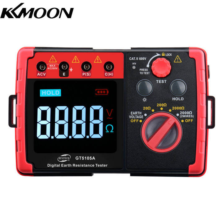 KKmoon BENETECH GT5105A Digital Earth Resistance Tester 2000Ω Megohm