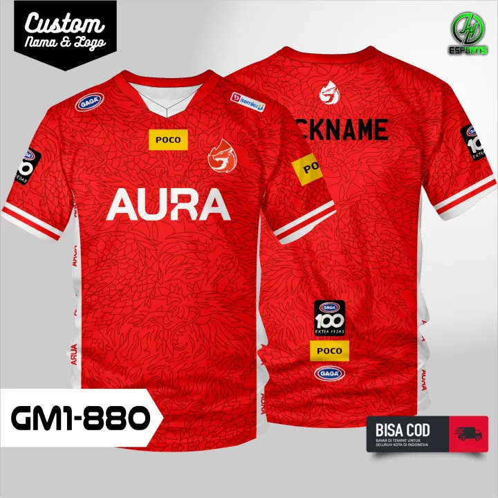 Jersey Baju Esport Aura Fire Mobile Legend Free Fire Pubg Esport Gratis