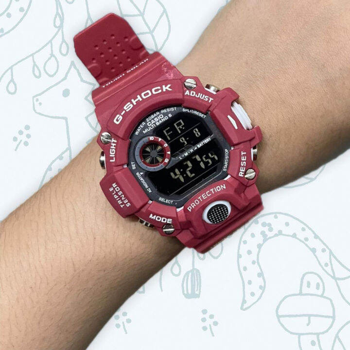 New Sport Casio G Shock Rangeman Red Cermin Kaca Men Watch With Box