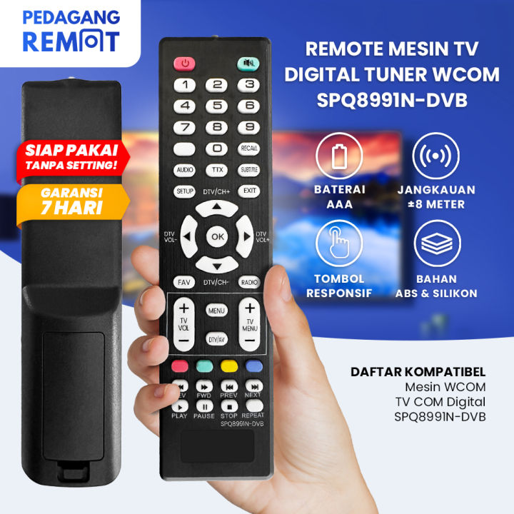 Remote Mesin Tv Digital Tuner Wcom Tipe Spq N Dvb Remot Mesin Tv