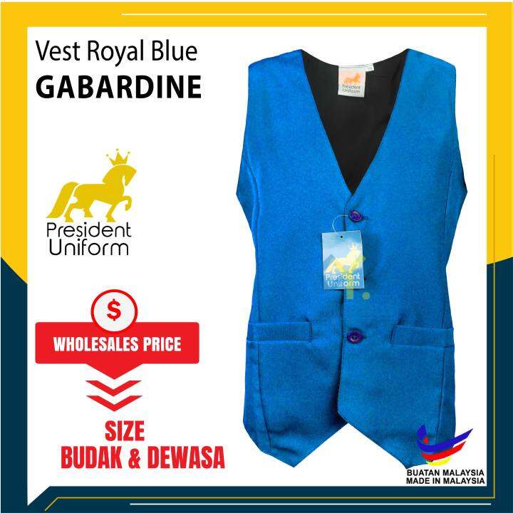 VEST ROYAL BLUE PENGAWAS READY STOCK VEST SEKOLAH RENDAH DAN