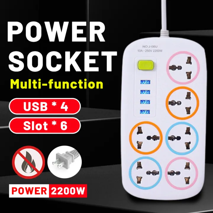 Power Socket Extension Cable Moveable Multi Function Socket With