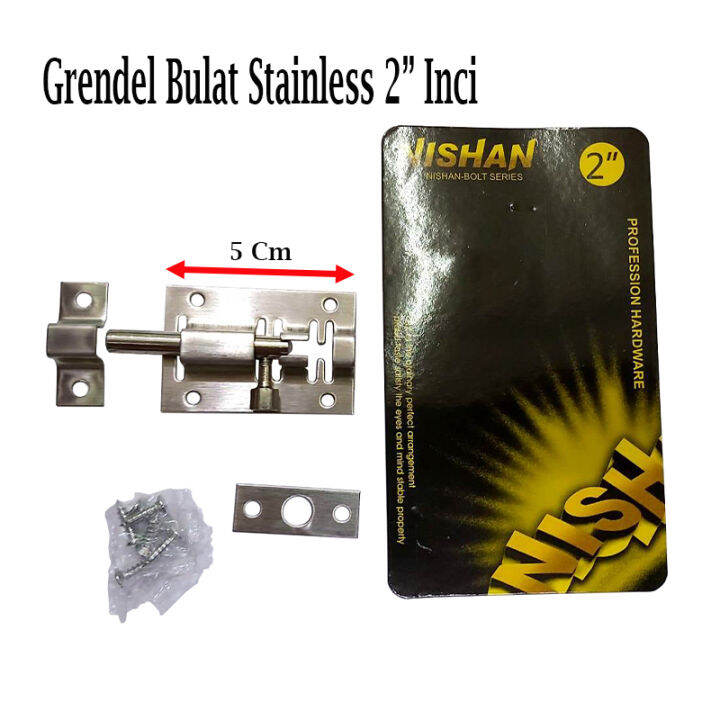 Grendel Bulat Ss Inci Stainless Steel Slot Pintu Selot Jendela