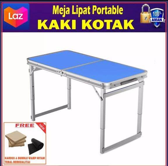 BAYAR DTEMPAT Meja Lipat Portable KAKI KOTAK Meja Lipat Koper