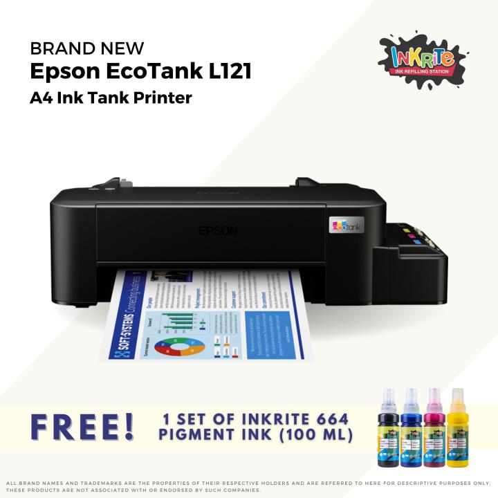 Brand New Epson EcoTank L121 A4 Ink Tank Printer With Inkrite 664