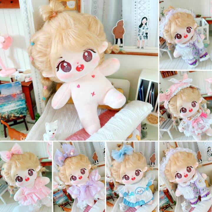 20cm Stuffed Naked Doll No Attribute DIY Hairstyles Big Eyes Cute Doll